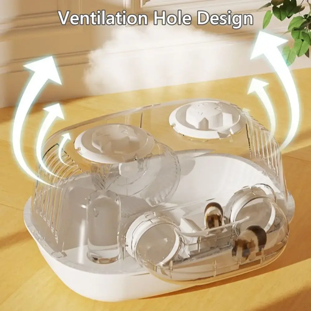 Acrylic Hamster Cage Transparent Tunnel Double Layer Small Pet House Openable Lid Running Wheels Hamster Villa for Small Animal