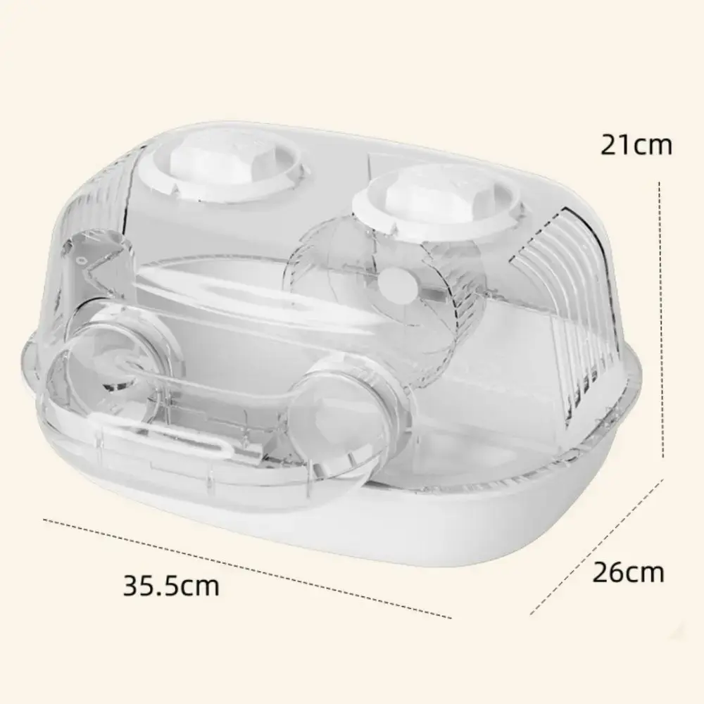 Acrylic Hamster Cage Transparent Tunnel Double Layer Small Pet House Openable Lid Running Wheels Hamster Villa for Small Animal