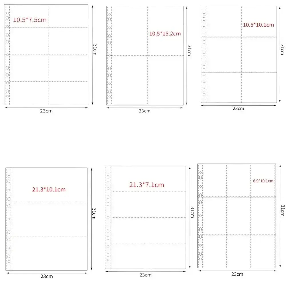 Multiple Pockets A4 Kpop Photocard Binder PP Transparent Photo Album Refill Pages DIY Card Stamp Die Jewelry Storage