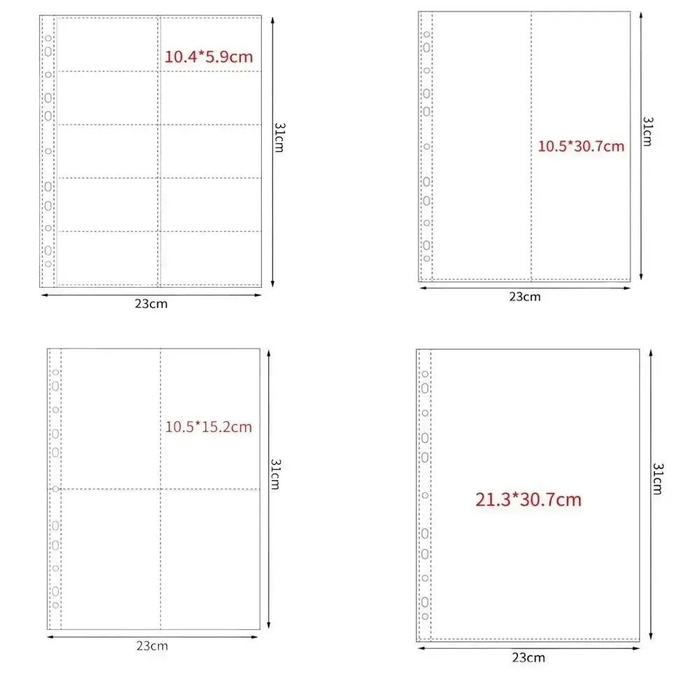 Multiple Pockets A4 Kpop Photocard Binder PP Transparent Photo Album Refill Pages DIY Card Stamp Die Jewelry Storage