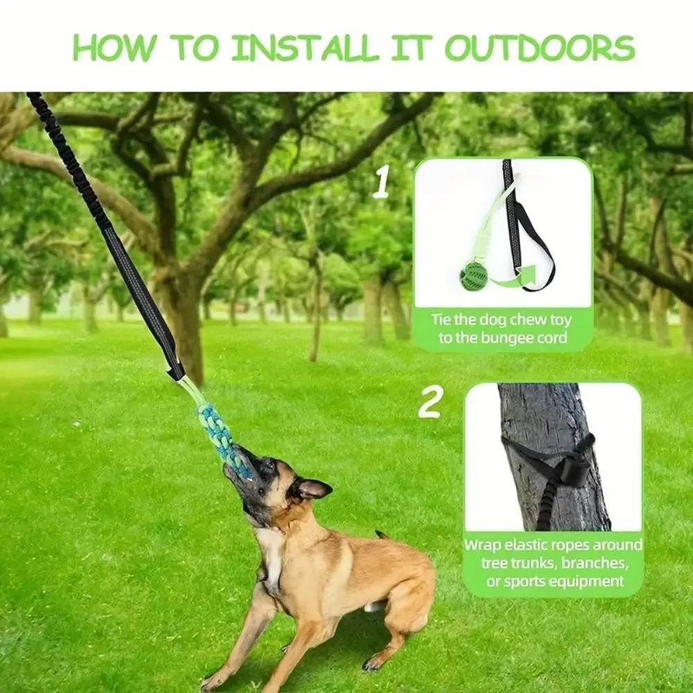 Interactive Dog Ball Toy with Rope Puppy Training Solo Play Spring Pole Dog Rope Toys Tether Tug of War