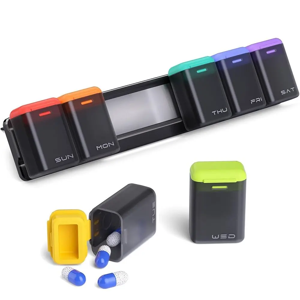 Portable Weekly Pill Organizer Magnetic Large Capacity 7 Day 1 Time a Day Travel Pill Case Water Proof Medicine Container Holder