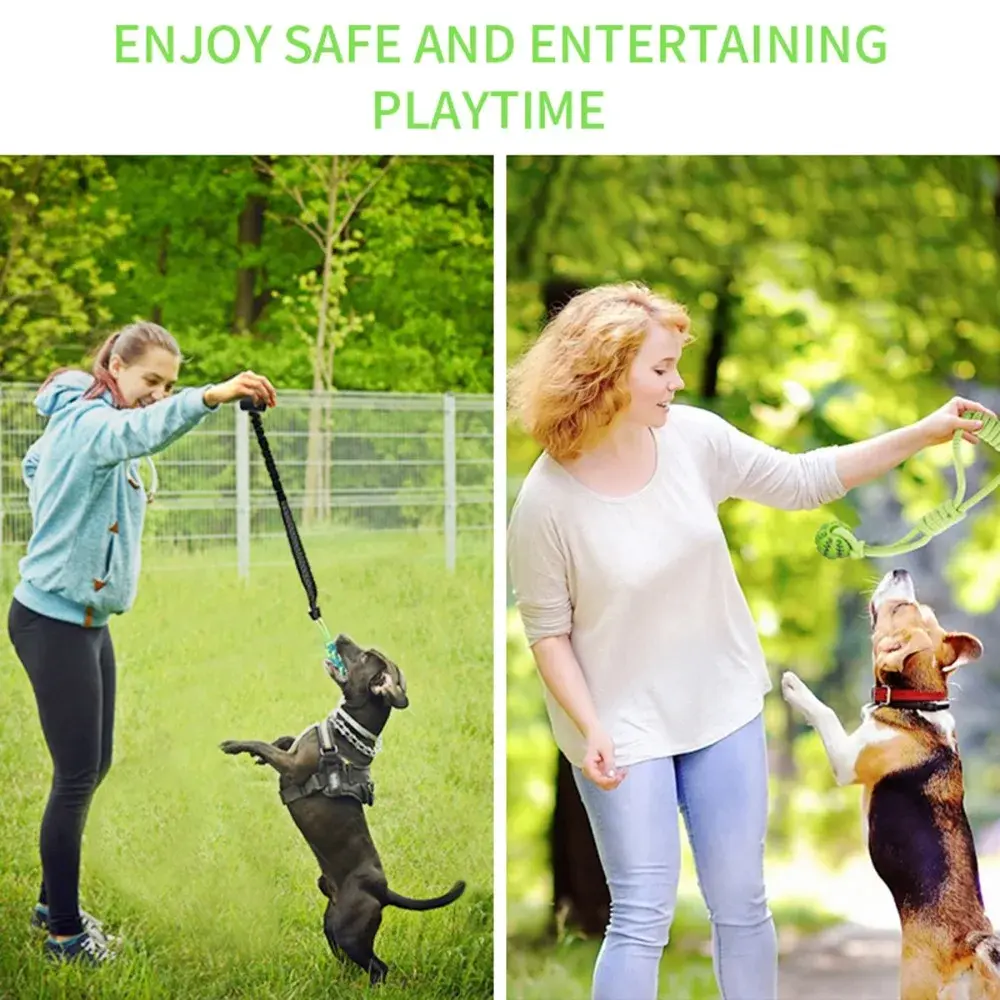 Interactive Dog Ball Toy with Rope Puppy Training Solo Play Spring Pole Dog Rope Toys Tether Tug of War