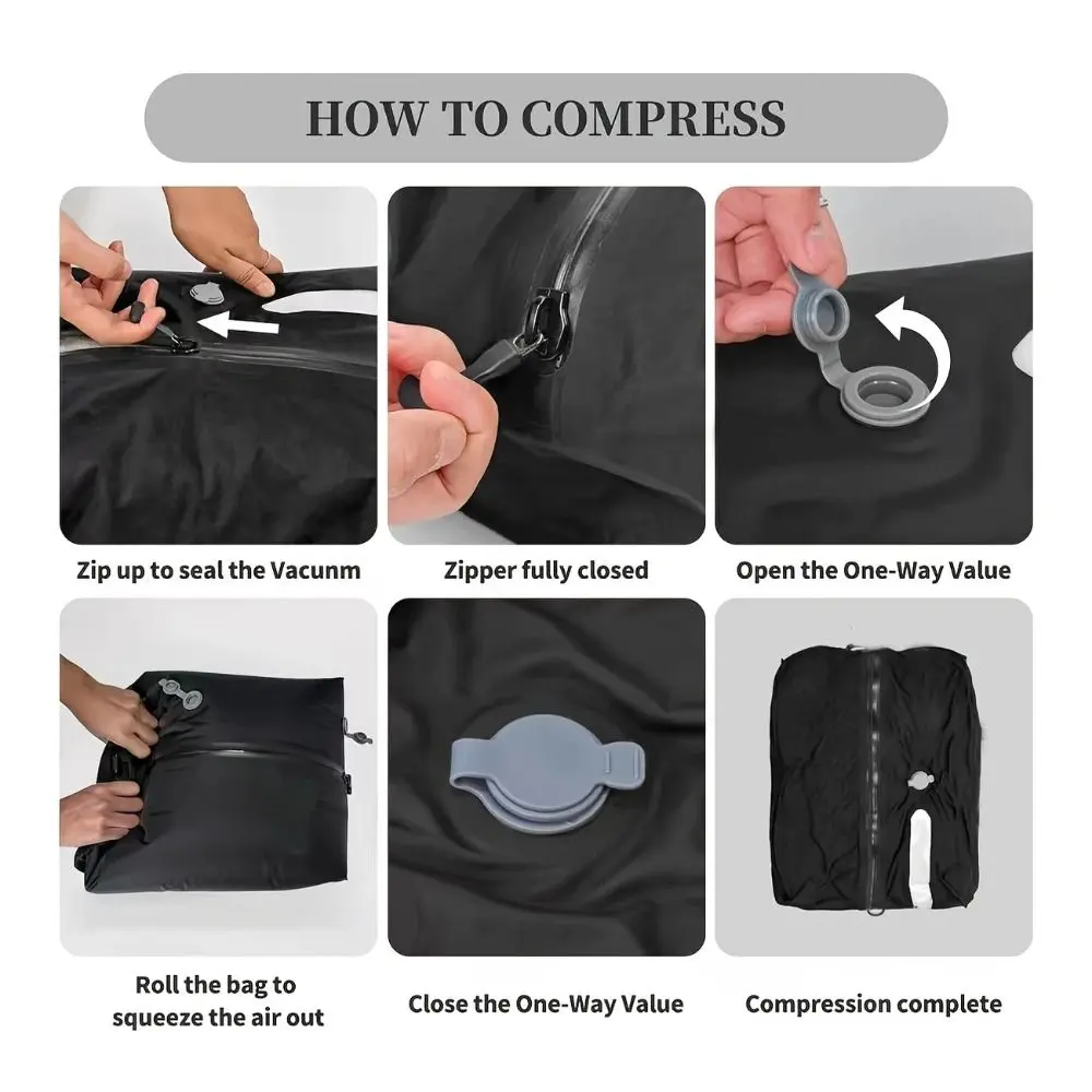 Reusable Vacuum Bags for Travel Folding Waterproof Vacuum Compression Bag Dustproof Space Saver Luggage Vacuum Storage Bag