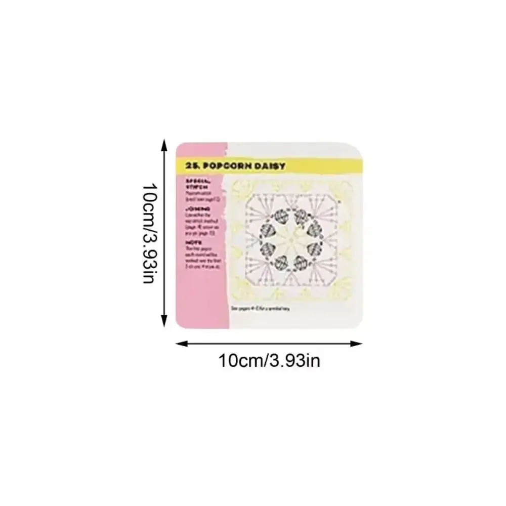 Embroidery Thread Knitted Pattern Cards Set Braided Rope DIY Granny Square Card Deck Mix Match Designs Wrapping Knitting Kit