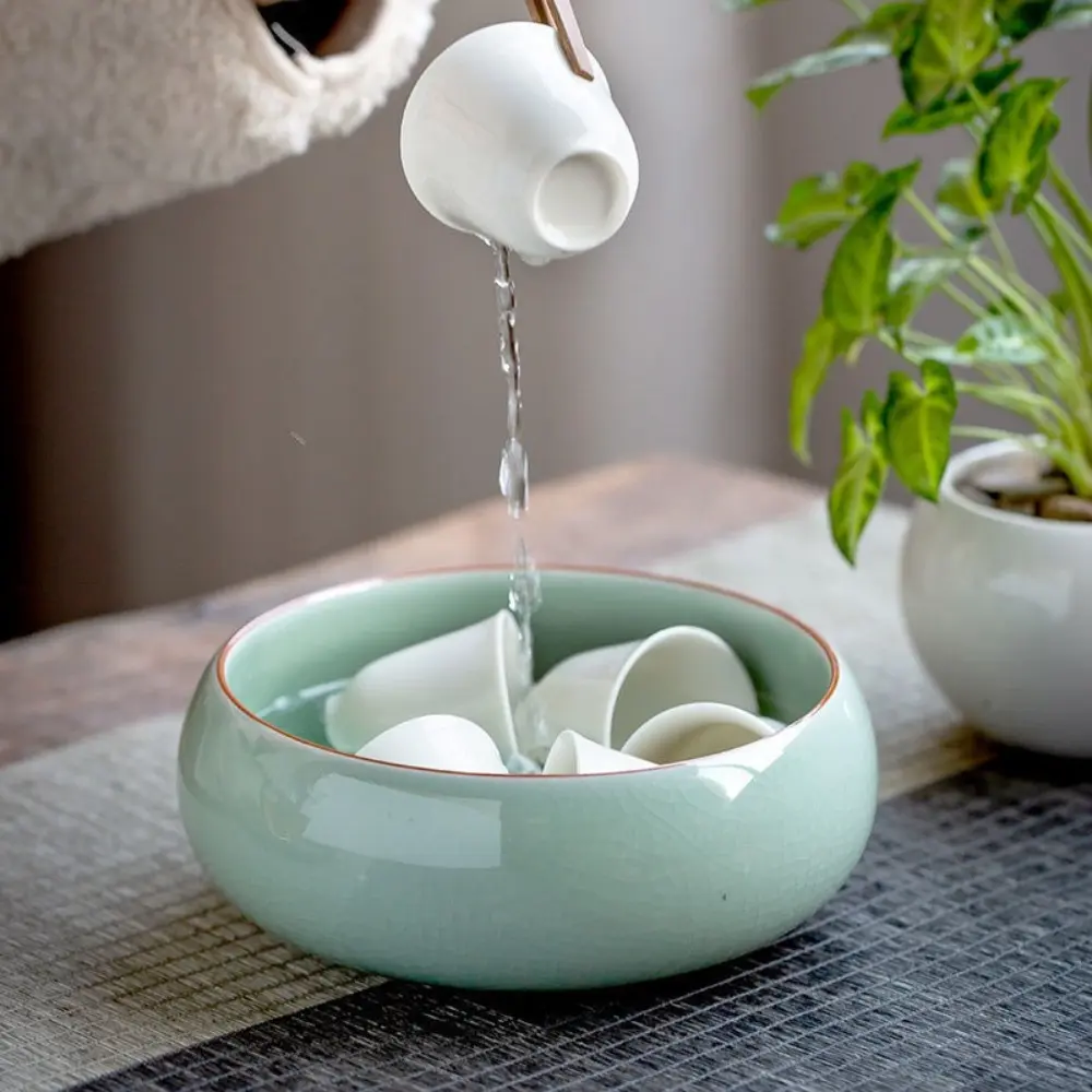 Traditional Ceramic Matcha Bowl Smooth Large Capacity Tea Brush Stand Green Tea Maker Cup for Tea Set Accessories