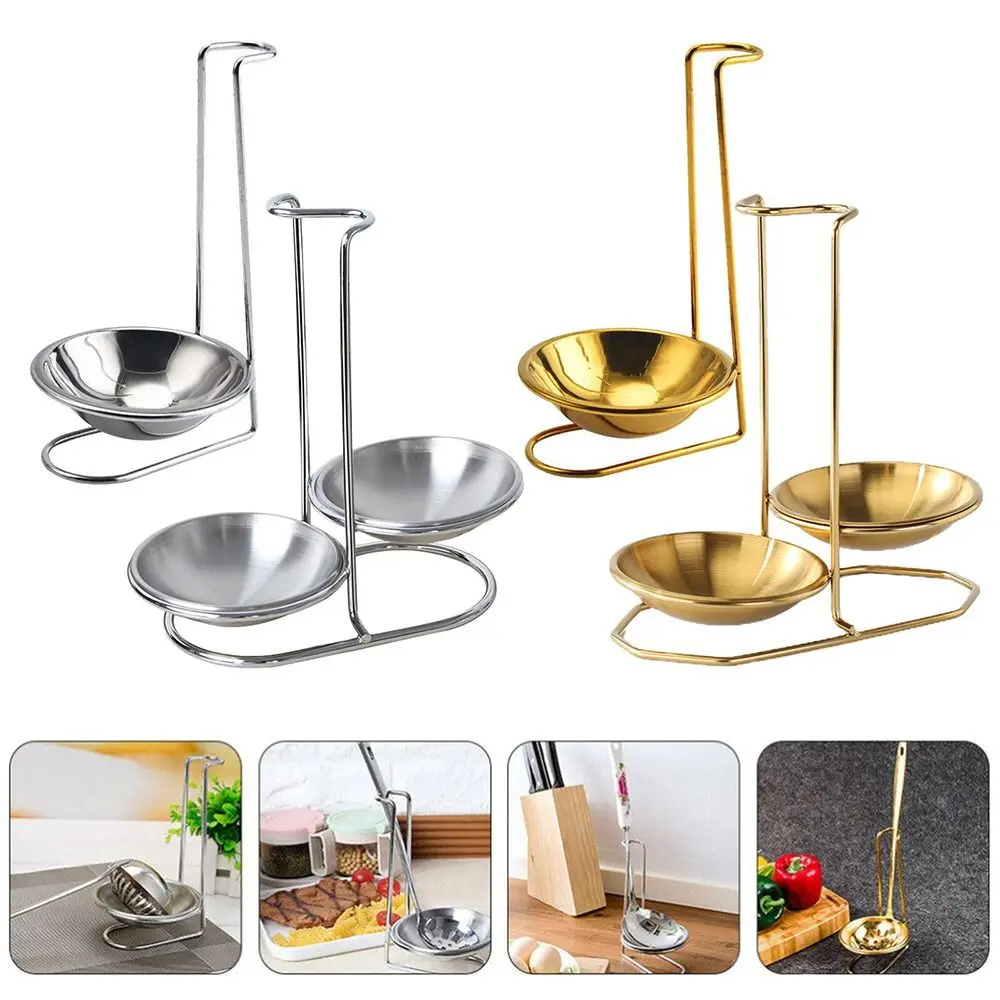 304 Stainless Steel Spoon Utensil Rack Vertical Single/Double Ladle Tableware Storage Shelf Kitchen Accessories