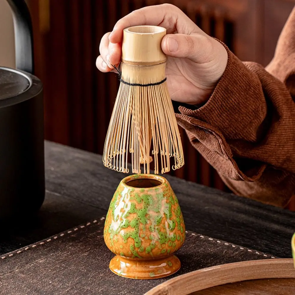 New Hand Ceramic Matcha Bowl Tea Art Large Capacity Matcha Brewing Cup Kiln-changed Tea Brush Stand
