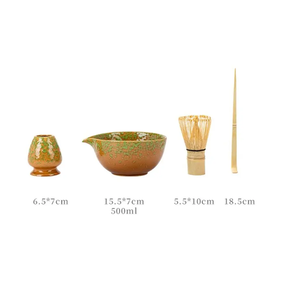 New Hand Ceramic Matcha Bowl Tea Art Large Capacity Matcha Brewing Cup Kiln-changed Tea Brush Stand