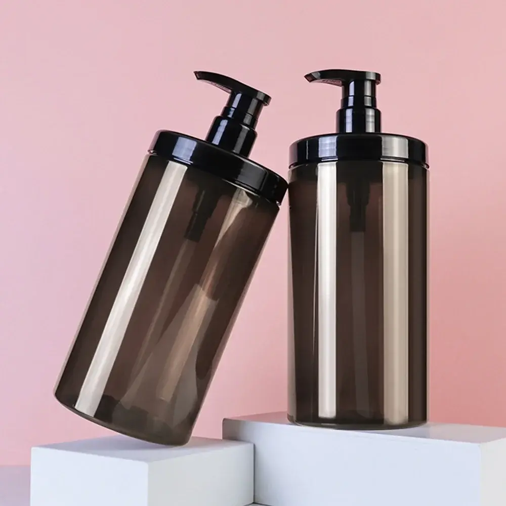 500/1200ml Pump Bottle Dispenser Wide Mouth Clear Shower Soap Dispenser Refillable PET Storage Bottle