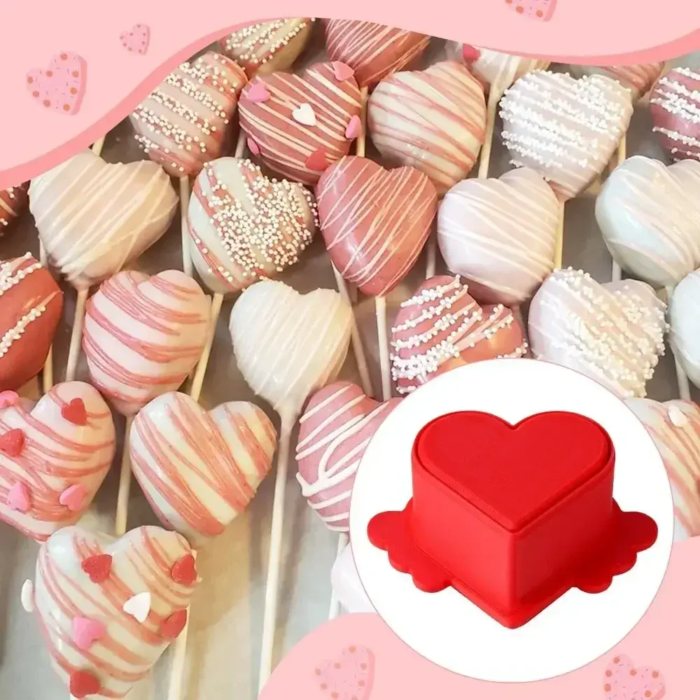 New Silicone Cake Pop Cutter Handmade Circle and Heart Shape Cake Mold DIY Baking Tool Candy
