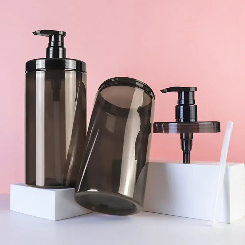 500/1200ml Pump Bottle Dispenser Wide Mouth Clear Shower Soap Dispenser Refillable PET Storage Bottle