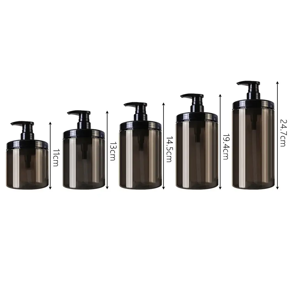 500/1200ml Pump Bottle Dispenser Wide Mouth Clear Shower Soap Dispenser Refillable PET Storage Bottle