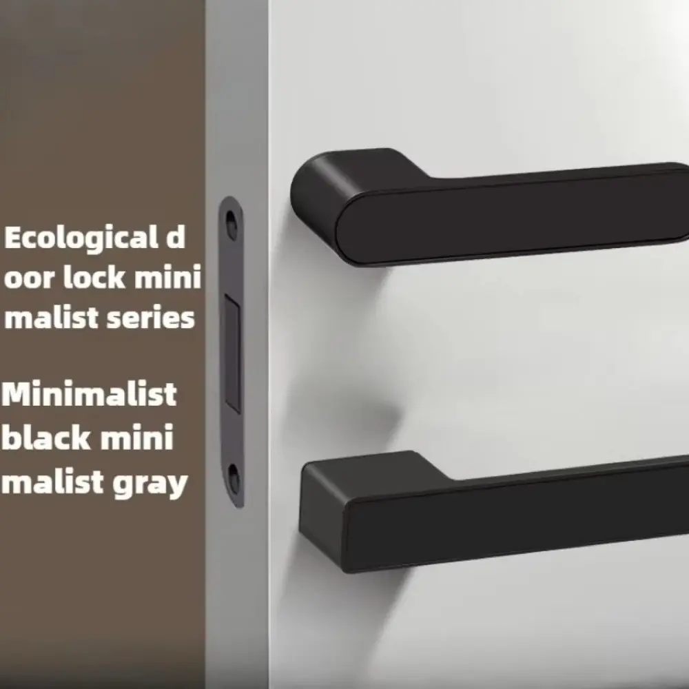 Minimalist Magnetic Door Lock One-word Handle Zinc Alloy Silent Door Lock Keyhole Ecological Door Lock For Bedroom Study