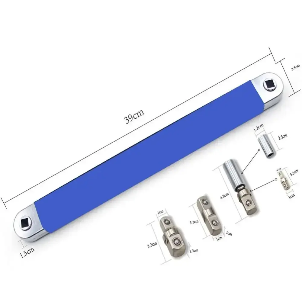 Steel Offset Extension wrench 360-degree Rotating Double Head Wrench Socket Multi-function Extender Ratchet Repair Tools Hone