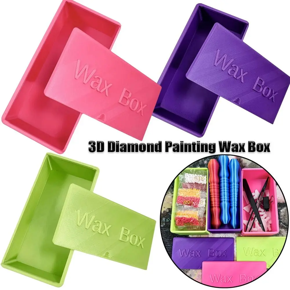 DIY Craft 3D Diamond Painting Wax Box Embroidery with Lid Diamond Painting Pen Containers Colorful Plastic