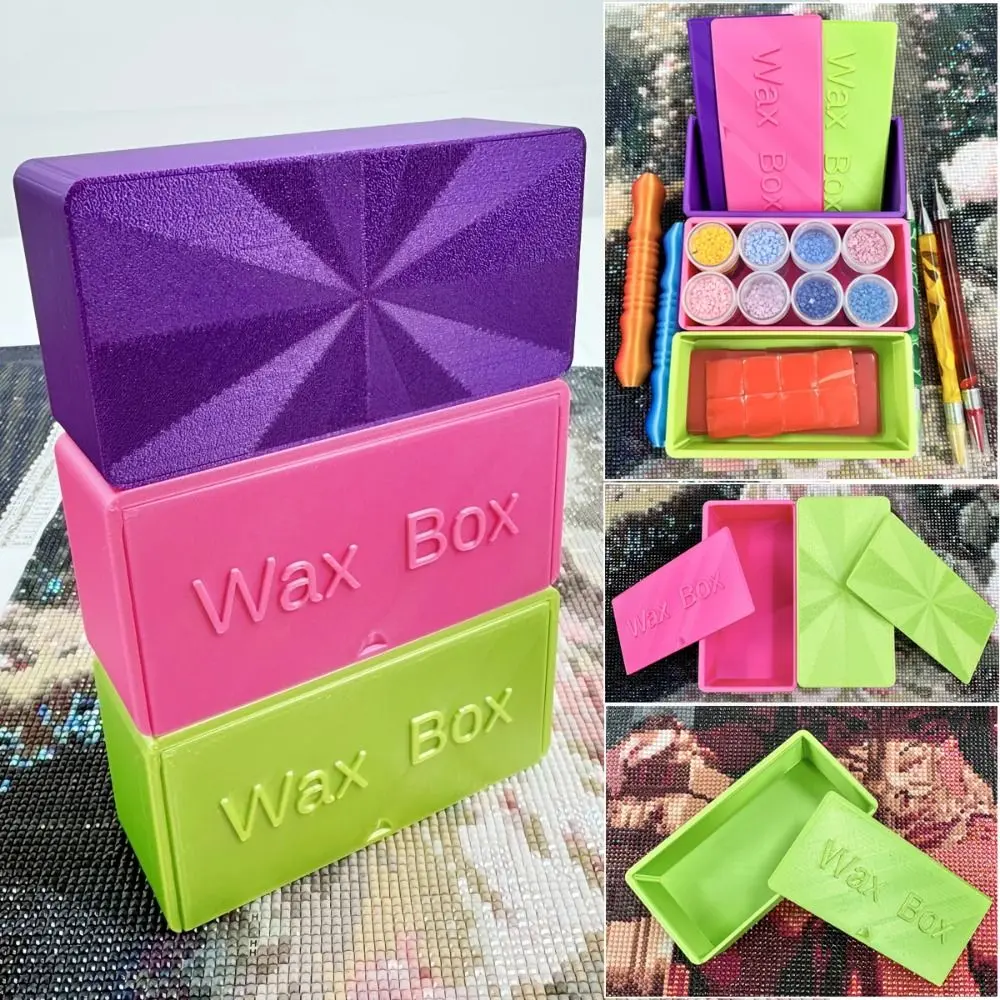 DIY Craft 3D Diamond Painting Wax Box Embroidery with Lid Diamond Painting Pen Containers Colorful Plastic