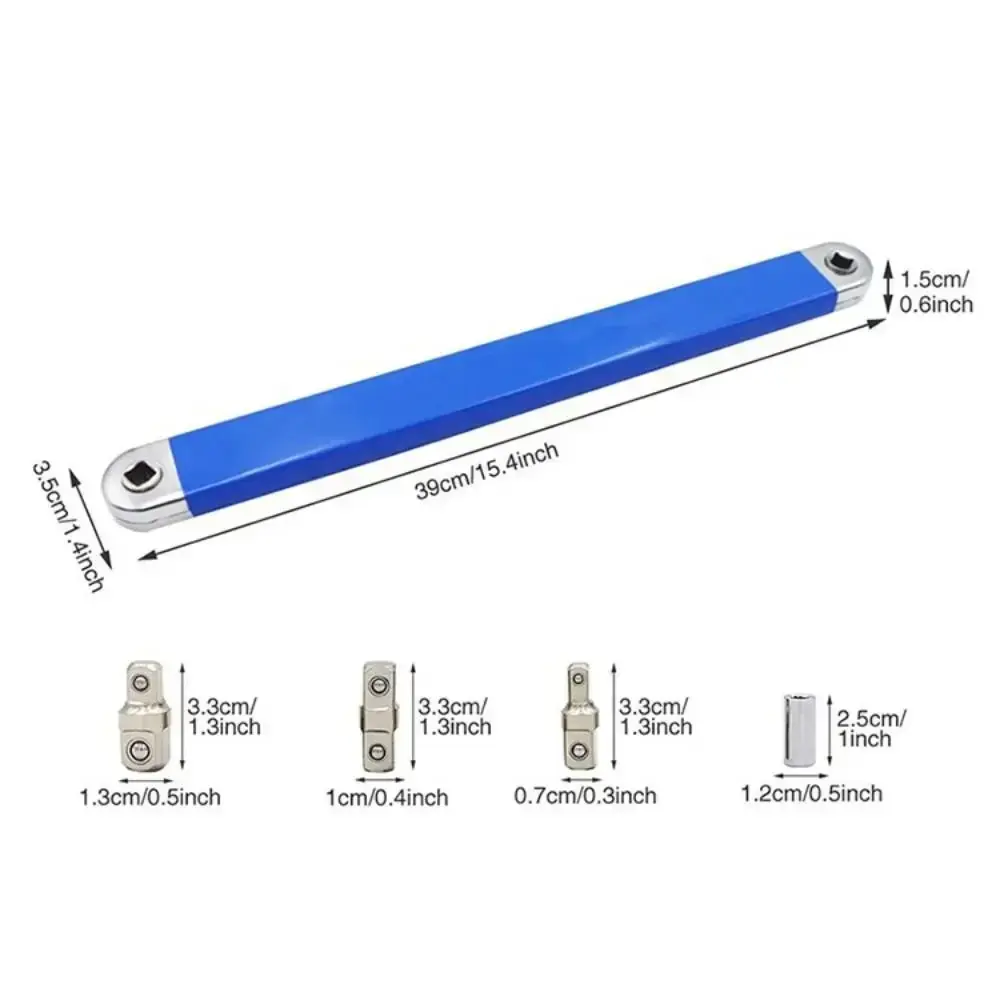 Steel Offset Extension wrench 360-degree Rotating Double Head Wrench Socket Multi-function Extender Ratchet Repair Tools Hone
