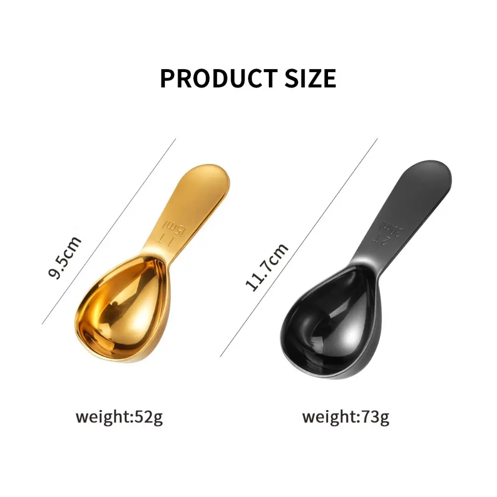 Durable Stainless Steel Coffee Scoops 1 Tbsp or 2 Tbsp 15/30ml Ergonomic Tablespoon Powder Scoop Baking Tools