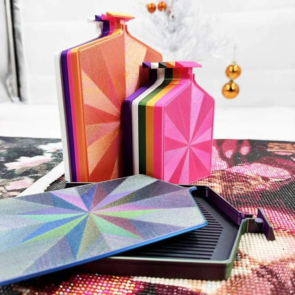 DIY Craft Diamond Painting Trays with Lids Plastic Embroidery Beads Sorting Storage Tray Multi-Color