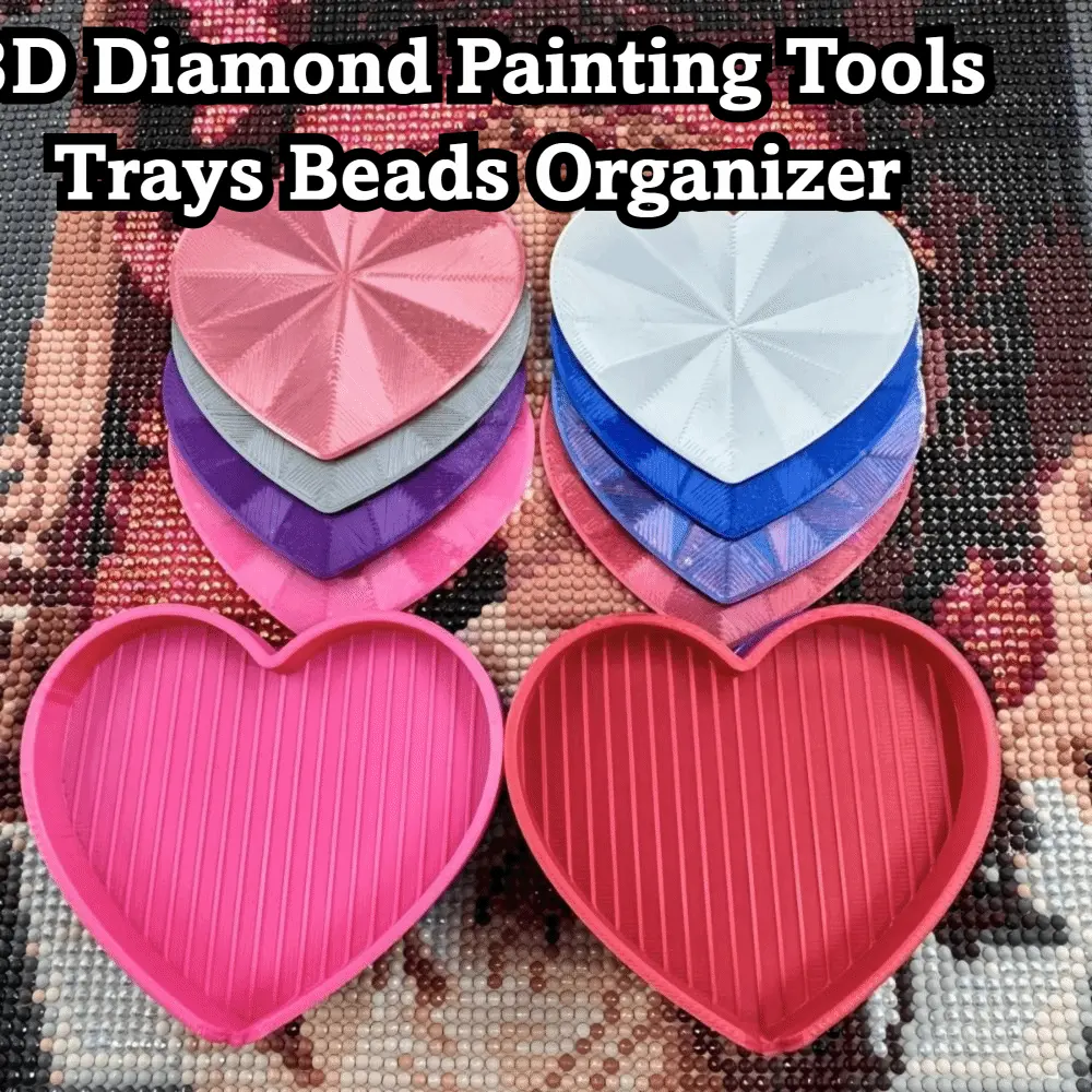 DIY Craft 3D Love Diamond Painting Tools Trays Heart-shaped Plastic Beads Sorting Storage Tray Multi-Color Beads Organizer