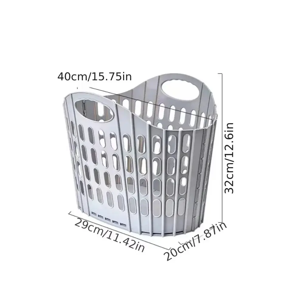 Plastic Foldable Laundry Basket Multifunctional with Handle Dirty Clothes Basket Wall Mounted Laundry Room Storage Basket