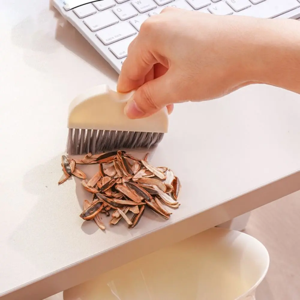 New Large Caliber Desktop Garbage Multifunctional with Stickers and Brush Desk Dustbin Container Can Trash Waste Workspace