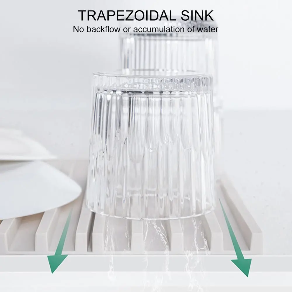 Foldable Silicone Dish Drying Mat Multifunctional Utensils Drying Kitchen Draining Mat Anti-scald Coaster Sink Placemat