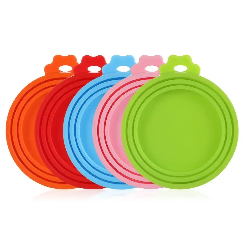 3 In 1 Silicone Canned Lid Sealed Feeders Food Can Lid for Dog Cat Storage Top Cap Reusable Cover Lid