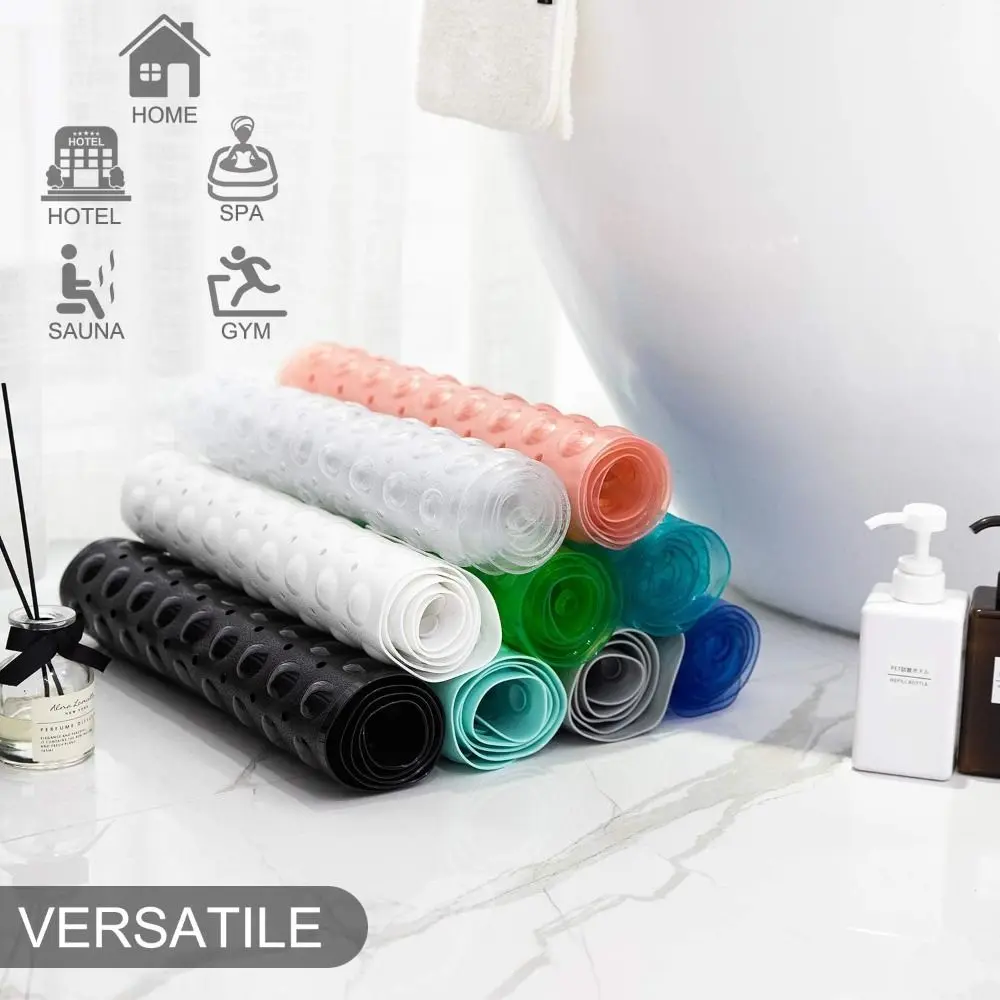 New Non-Slip Bathtub Mats with Drain Holes and Suction Cups with Machine Washable Extra Long Bath Mat BathMat for Bathroom