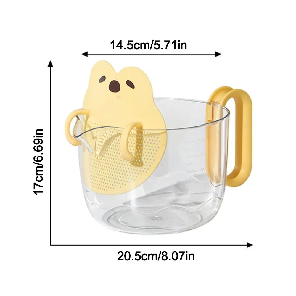 Equipped with Filter Plate Filter Measuring Cup Built-in Filter Plate Multifunctional Strainer Bowl Anti Overflow Easy To Clean