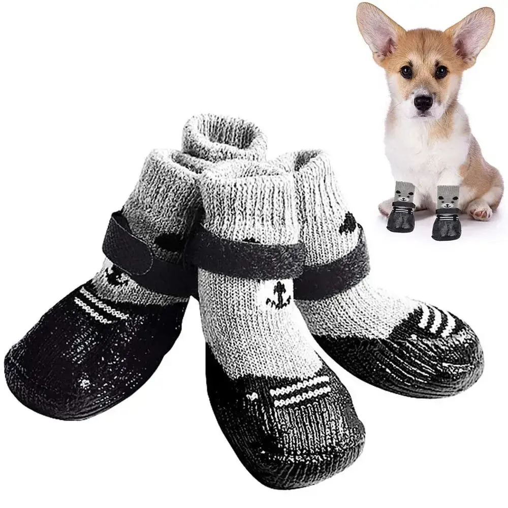 Waterproof Pet Boots Shoes Socks Anti-Slip with Adjustable Drawstring Cats Dogs Rubber Socks Rain Snow Boots Pet Supplies