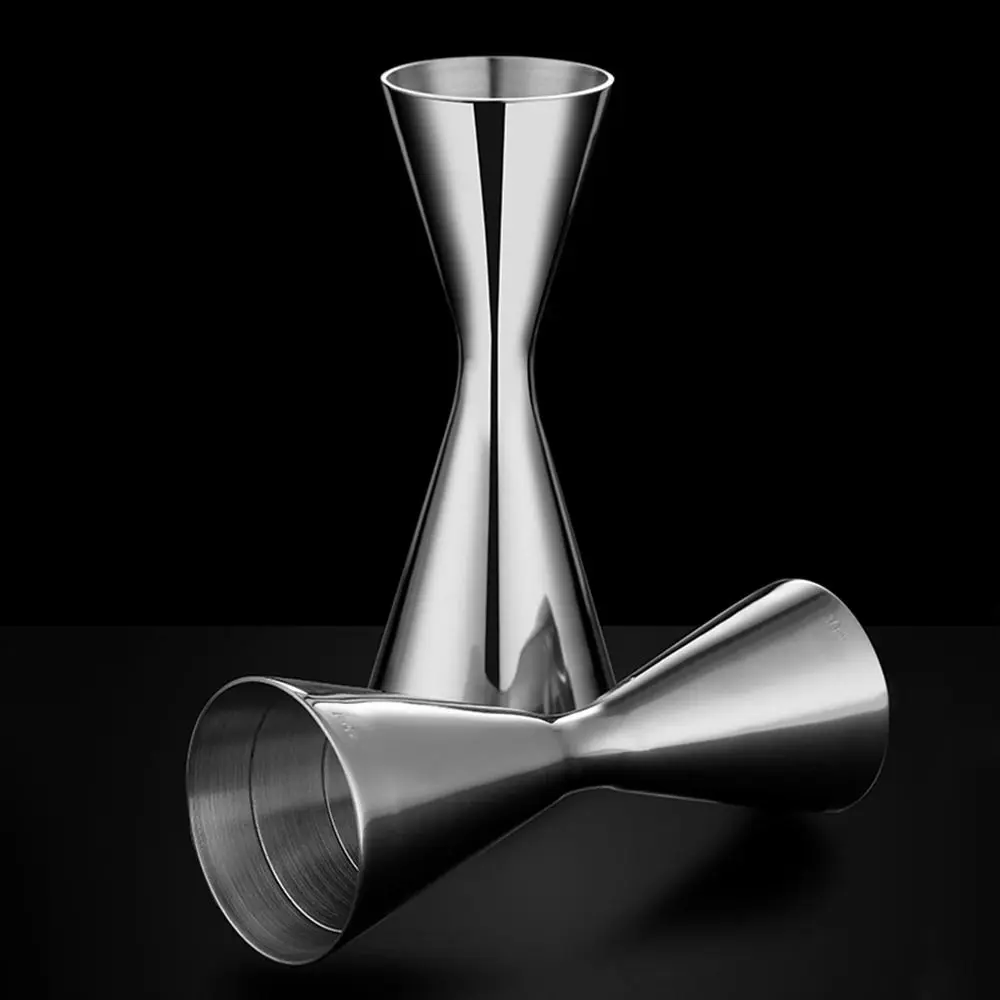 New 304 Stainless Steel Measure Jigger 2oz 1oz Dual Shot Cocktail Shaker Japanese-Style Thickened Cocktail Mug for Bartending