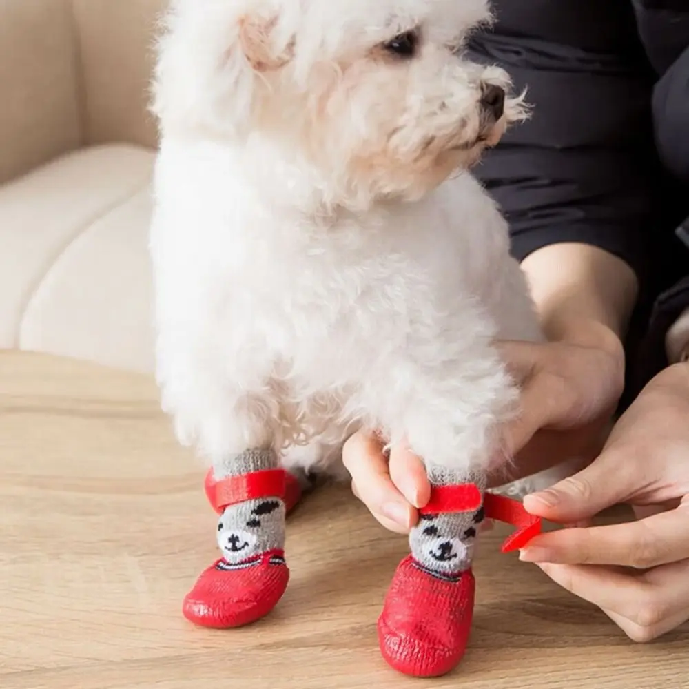 Waterproof Pet Boots Shoes Socks Anti-Slip with Adjustable Drawstring Cats Dogs Rubber Socks Rain Snow Boots Pet Supplies