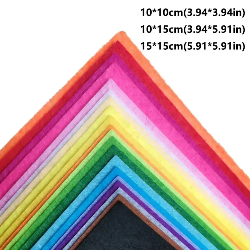 40Pcs Colorful Felt Fabric Sheet Squares Handicraft Needlework Felt Fabric 1mm Thick Durable Non Woven Fabric Sewing DIY Craft