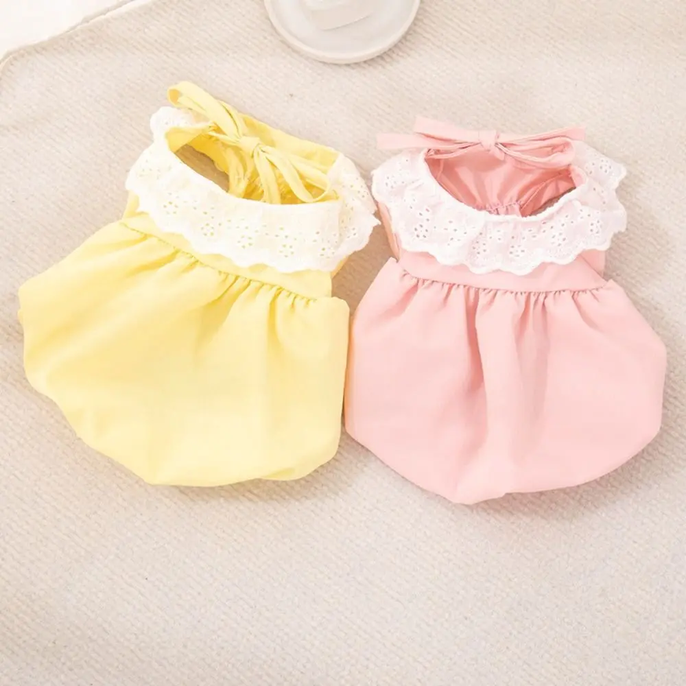 Summer Solid Color Cat Princess Dress Thin Breathable Pet Clothes Soft Elastic Cat Dog Costume