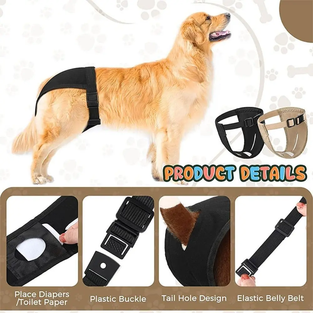 With 3 Cotton Pads Female Dog Panties Easy To Wear Breathable Dog Physiological Nappies Washable Adjustable Pet Dog Diapers