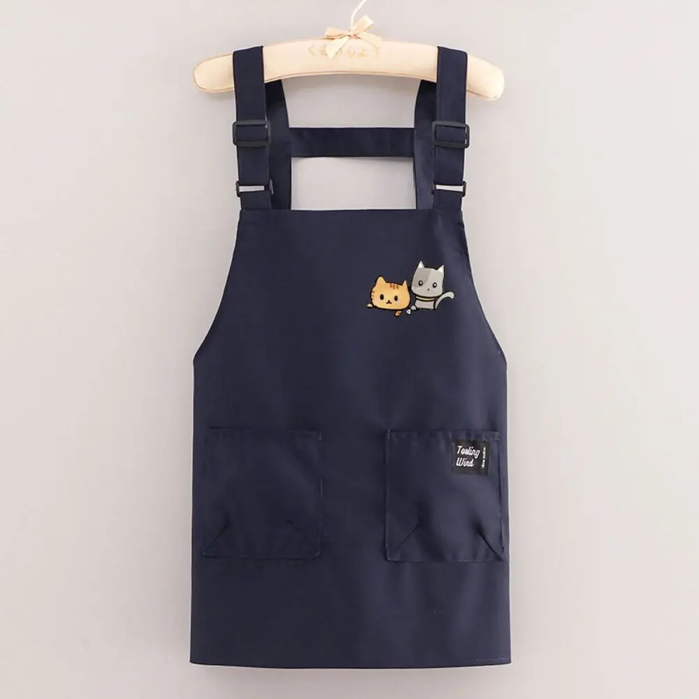 Canvas Household Cooking Apron Oil-proof Sleeveless Baking Overalls Adjustable Straps Waterproof Working Clothes for Women Men
