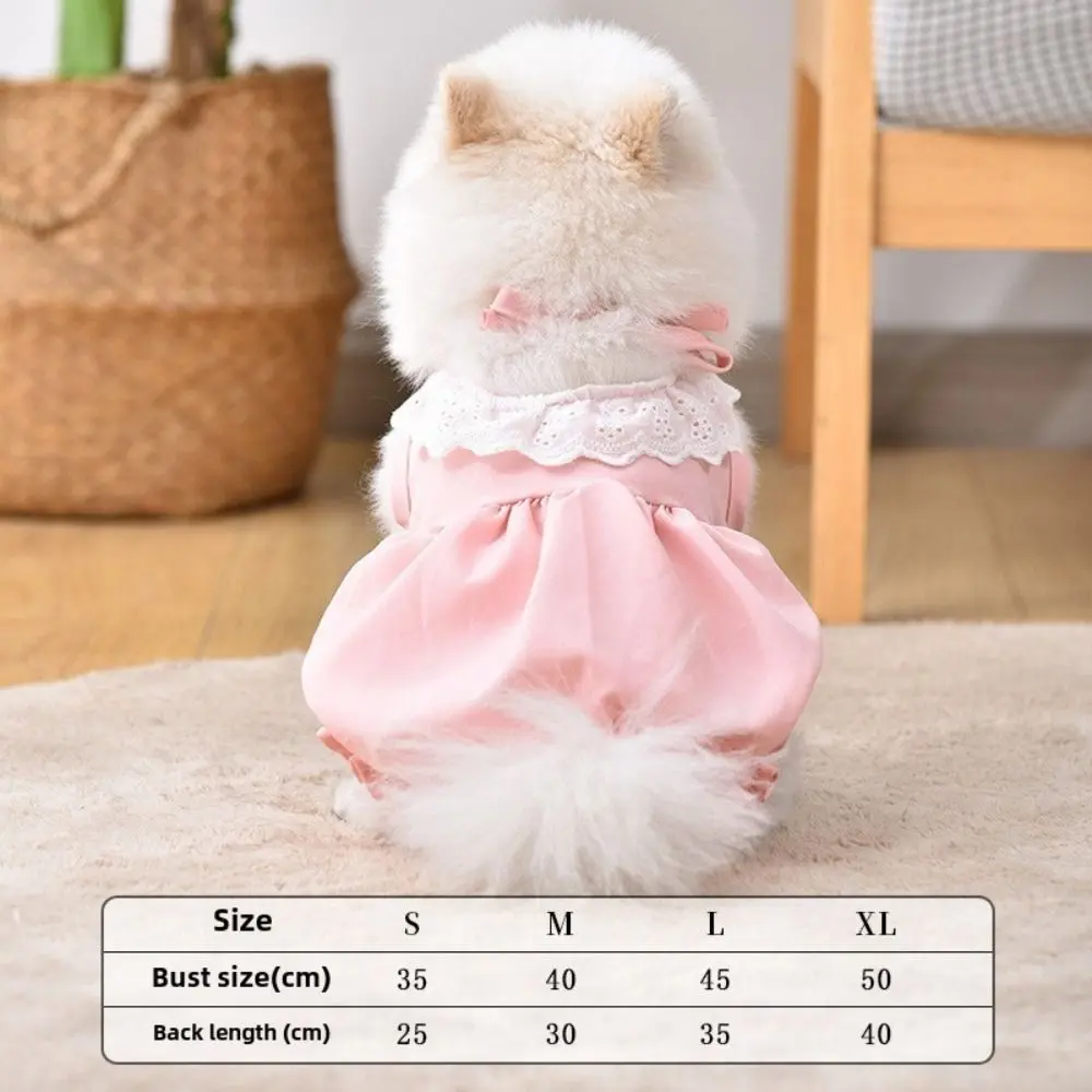 Summer Solid Color Cat Princess Dress Thin Breathable Pet Clothes Soft Elastic Cat Dog Costume