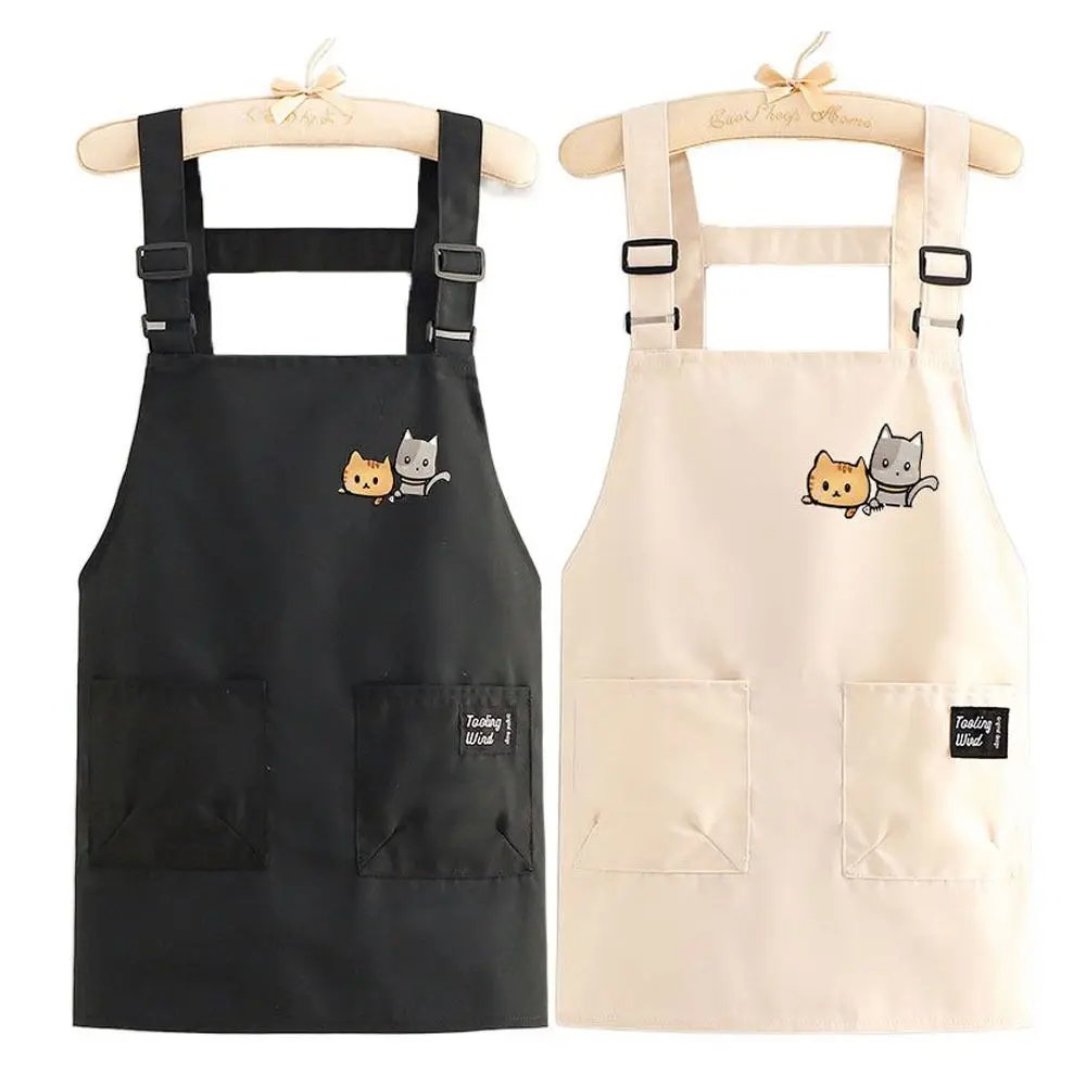 Canvas Household Cooking Apron Oil-proof Sleeveless Baking Overalls Adjustable Straps Waterproof Working Clothes for Women Men