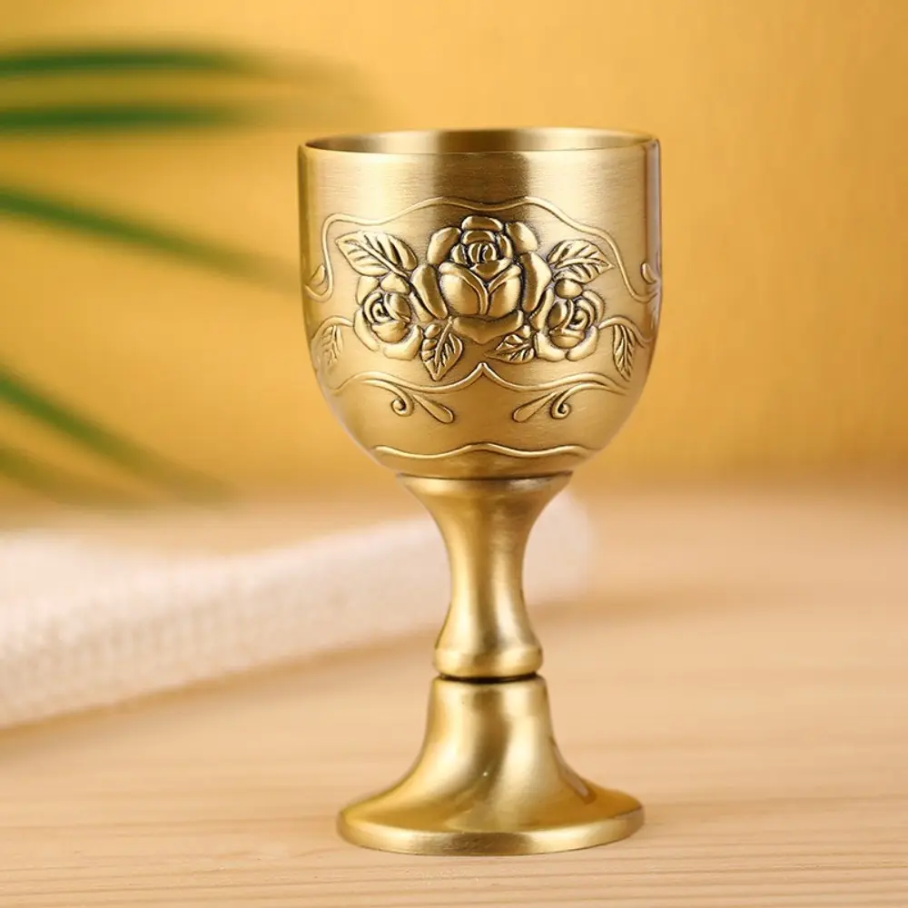 High Quality Large Goblet European-style Metal Drinkware Wine Glass Antique Bronze White Wine Cup