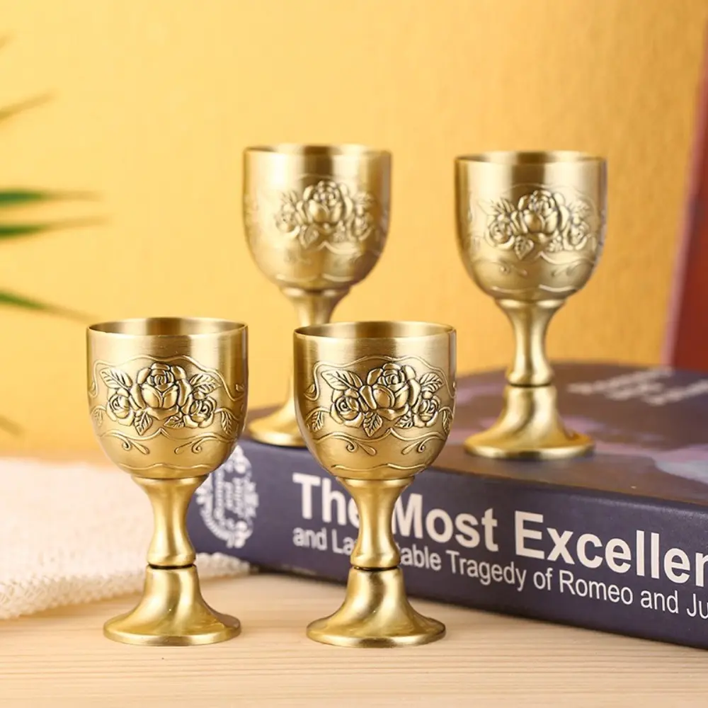 High Quality Large Goblet European-style Metal Drinkware Wine Glass Antique Bronze White Wine Cup