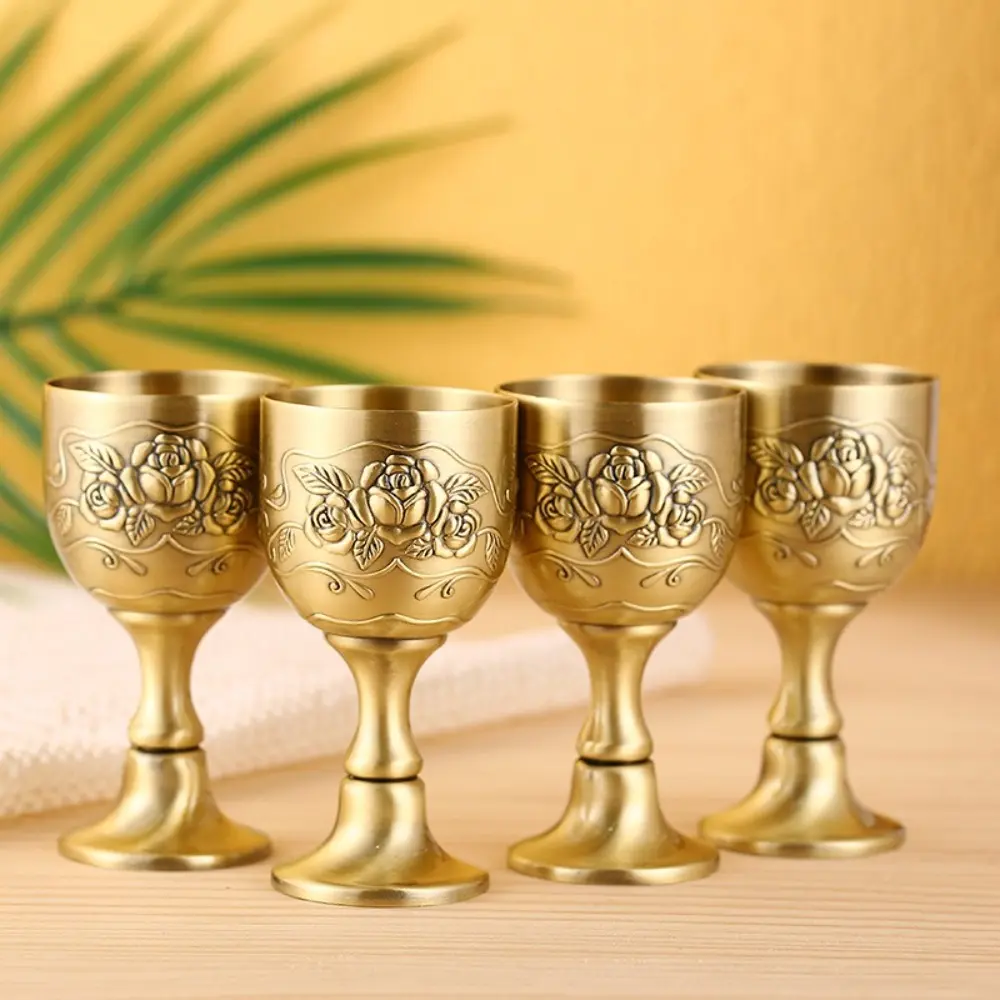 High Quality Large Goblet European-style Metal Drinkware Wine Glass Antique Bronze White Wine Cup