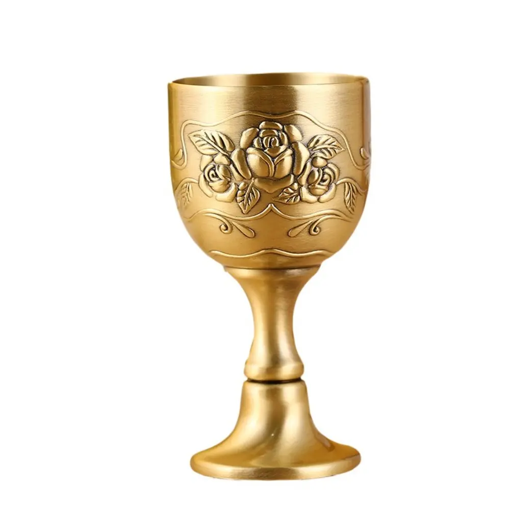 High Quality Large Goblet European-style Metal Drinkware Wine Glass Antique Bronze White Wine Cup