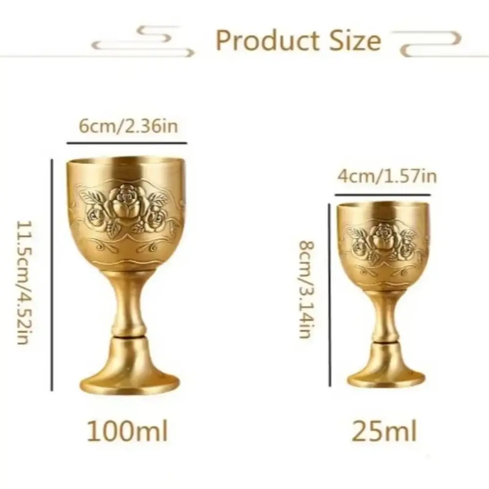 High Quality Large Goblet European-style Metal Drinkware Wine Glass Antique Bronze White Wine Cup