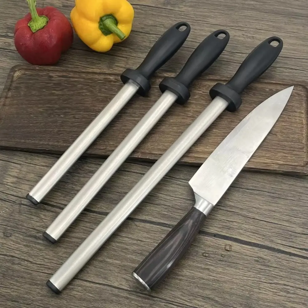 Professional 10/12 Inch Diamond Sharpener Stick Quick with Handle Whetstone Stone Double Sided Sharpening Stone Butcher Chef