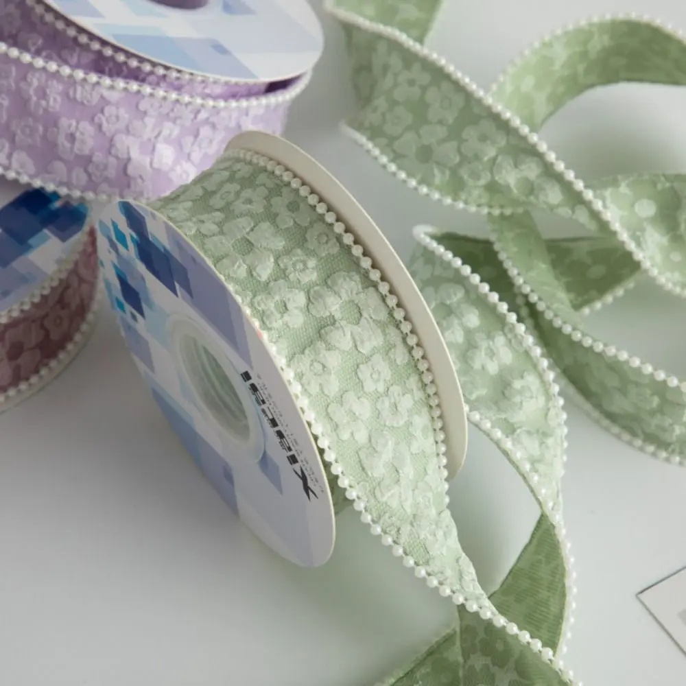 5Yard 4cm Flower Trim Ribbon Lace Embroidery Dopamine Gift Wrapping Ribbon DIY Photo Props Edge Trim Decorating