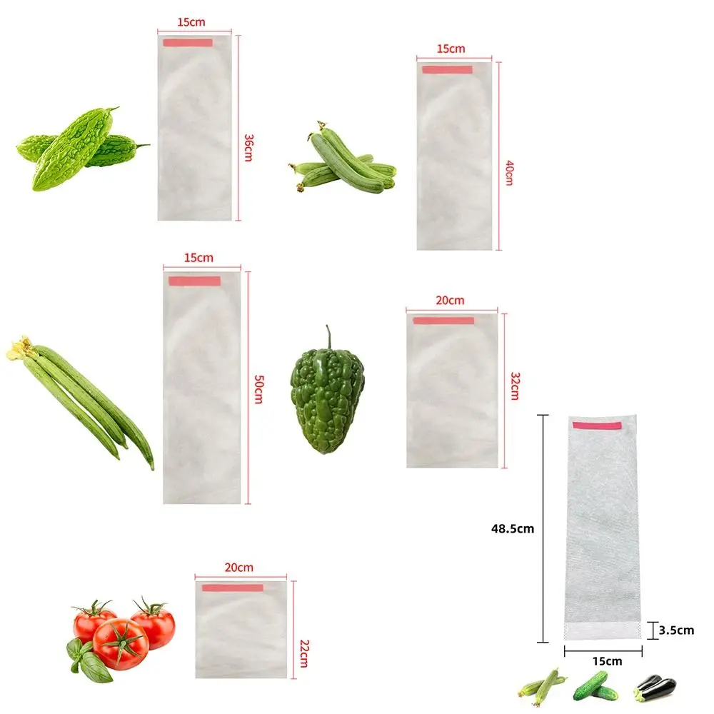 100Pcs Fabric Planting Pocket Fruit Protection Bags Planting Anti-bird Insect Barrier Pouch Garden Greenhouse Supplies
