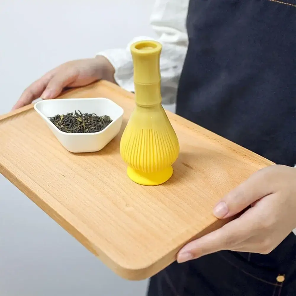 New Resin Matcha Whisk With Whisk Holder Smooth Resin Whisk Portable Reusable Matcha Whisk Set Tea Set Accessories