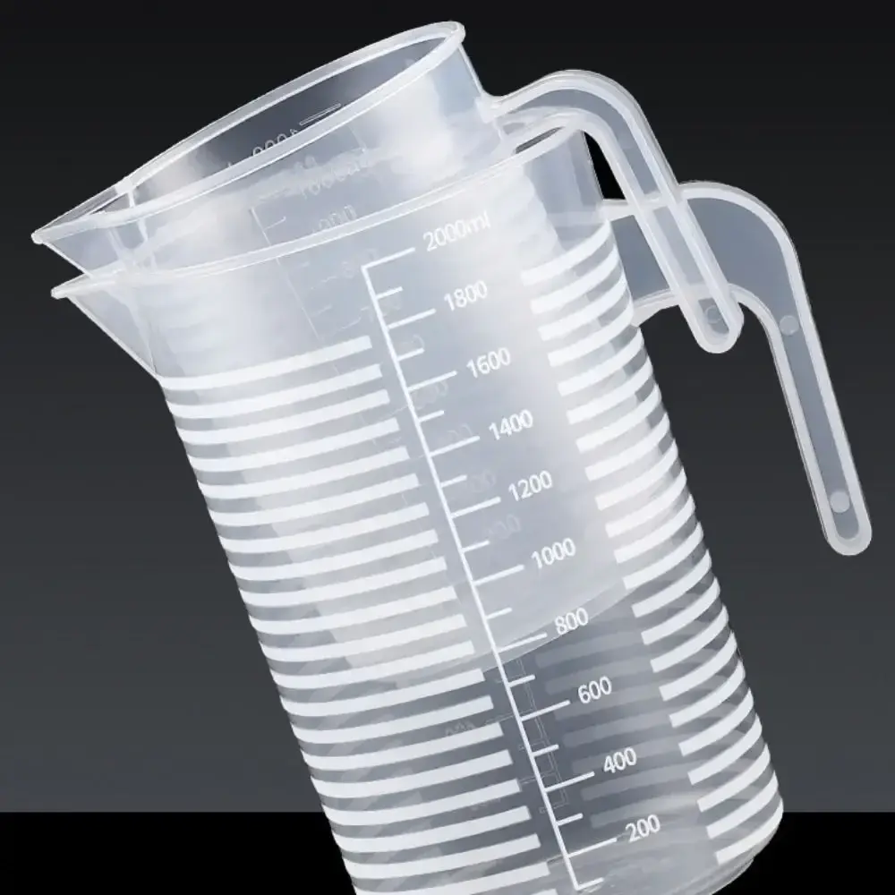 Clear Graduated Measuring Cup Large Capacity Scale Laboratory Beaker Plastic with Lid Transparent Mixing Cup Kitchen Baking